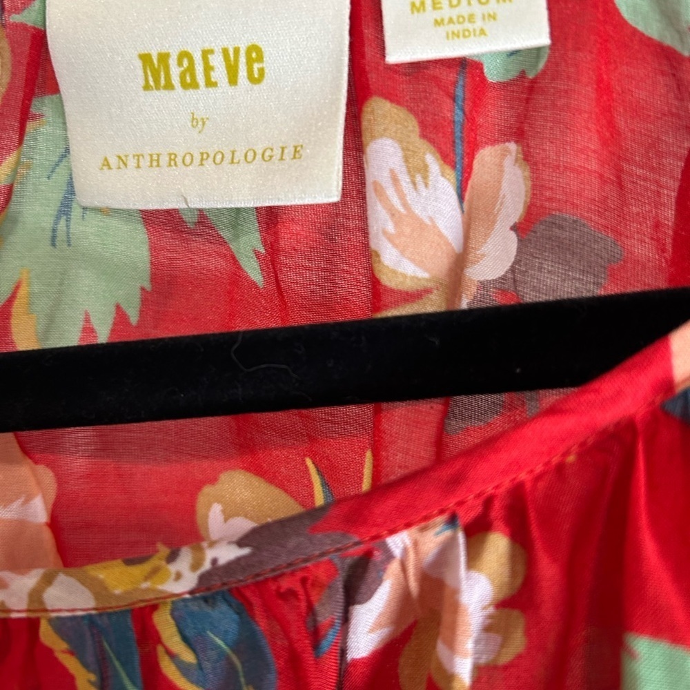 MAEVE BY Anthropologie Red Floral Blouse - Picture 4 of 7